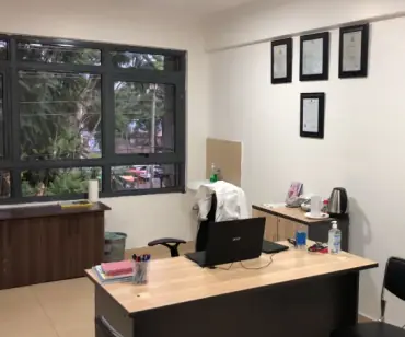 Consultation desk at Oannes Healthcare clinic in Nakuru